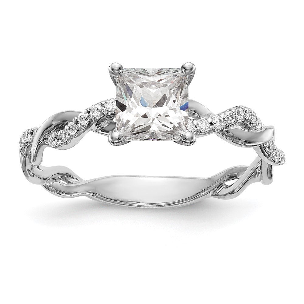 Buy 14K White Gold Criss-Cross Engagement Ring with 1/10 Carat Diamond Luxury