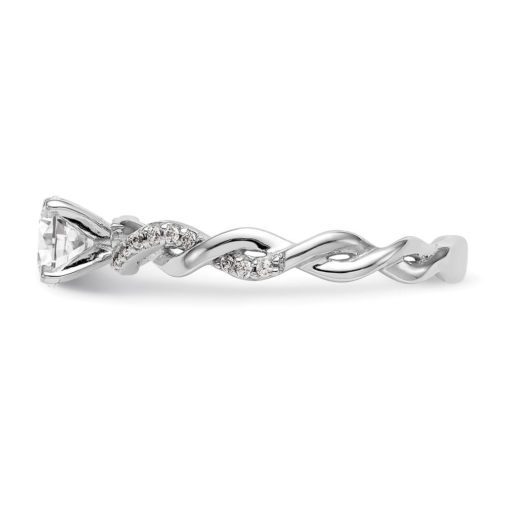 Buy 14K White Gold Criss-Cross Engagement Ring with 1/10 Carat Diamond Luxury