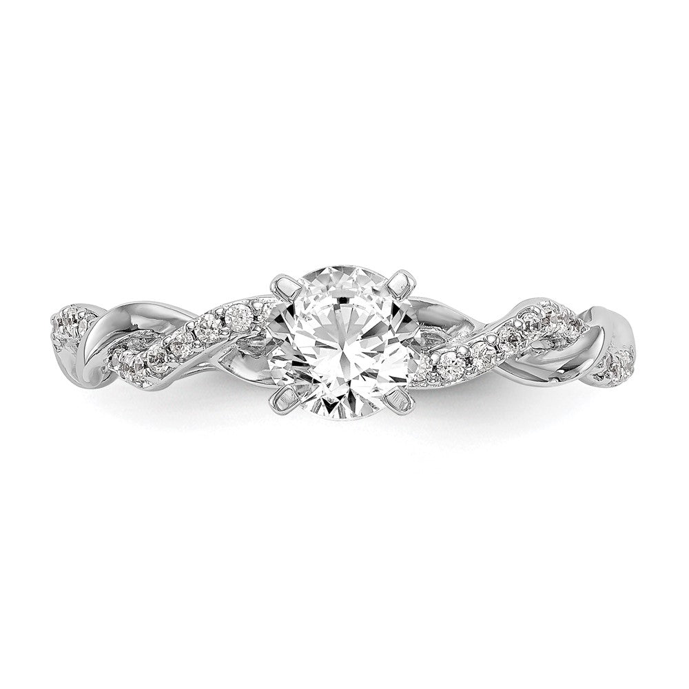 Buy 14K White Gold Criss-Cross Engagement Ring with 1/10 Carat Diamond Luxury