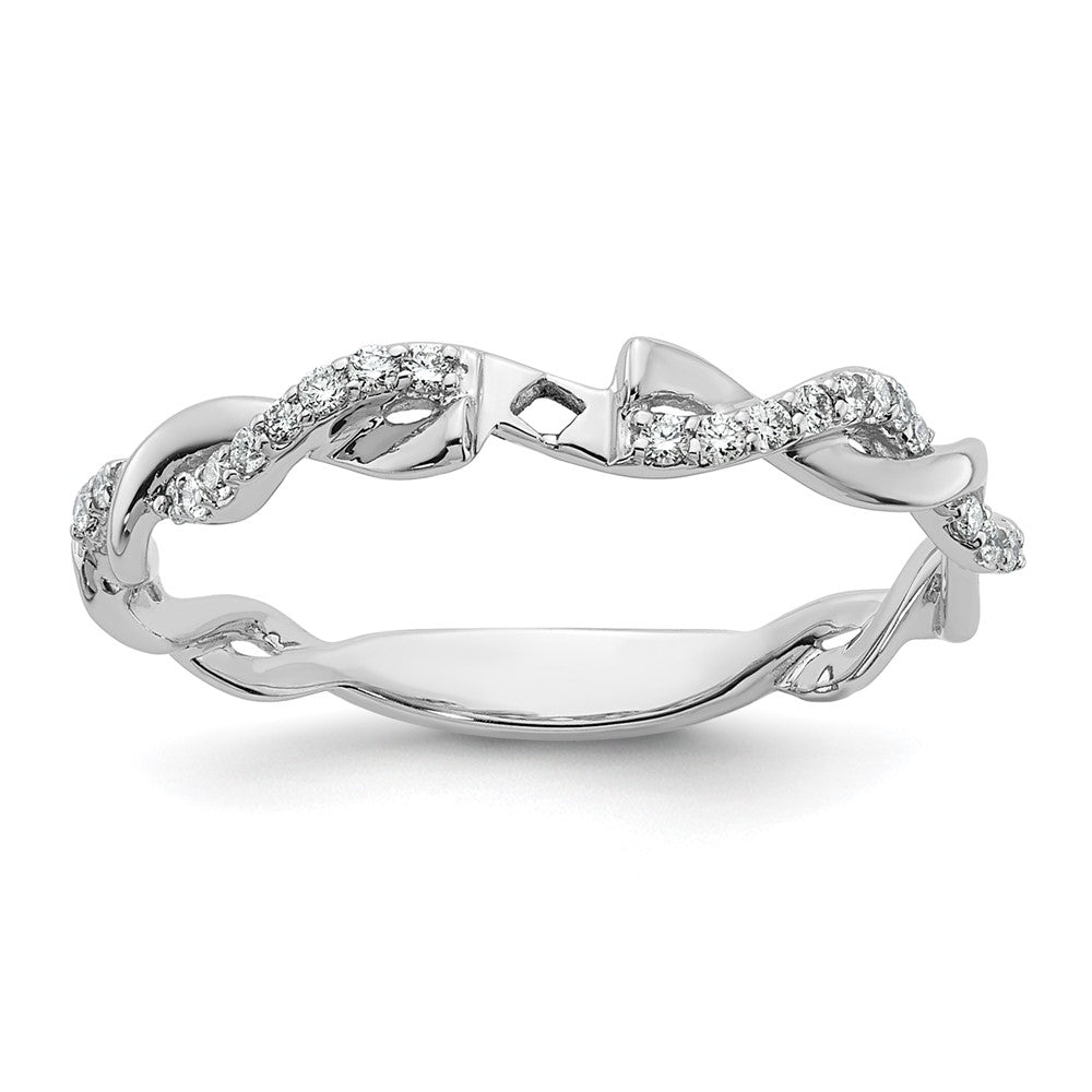 Buy 14K White Gold Criss-Cross Engagement Ring with 1/10 Carat Diamond Luxury