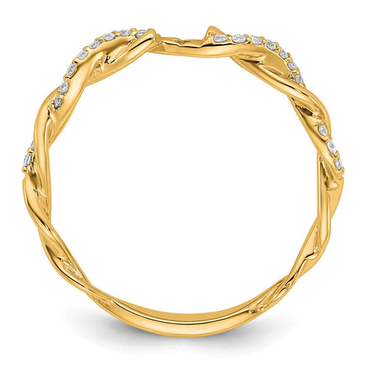 Buy 14K Yellow Gold Criss-Cross Diamond Semi-Mount Engagement Ring - Stylish Value!