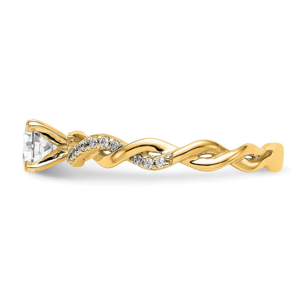 Buy 14K Yellow Gold Criss-Cross Diamond Semi-Mount Engagement Ring - Stylish Value!
