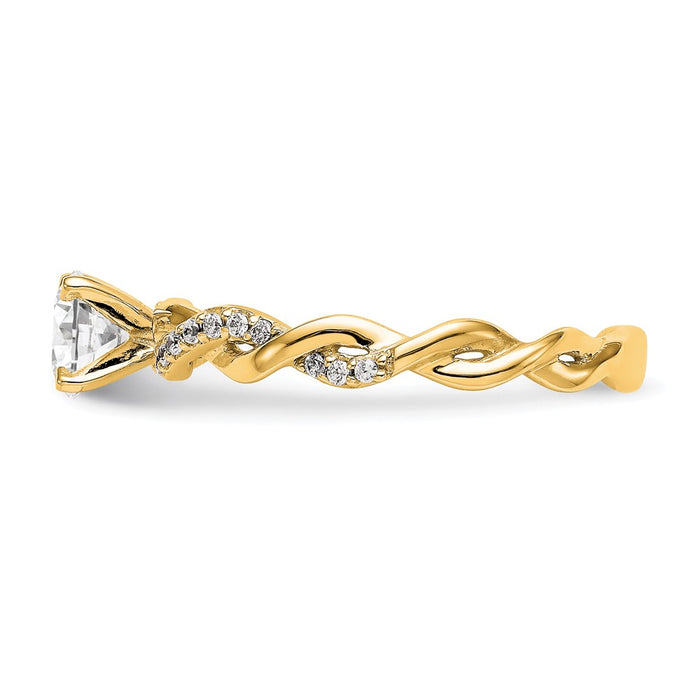 Buy 14K Yellow Gold Criss-Cross Diamond Semi-Mount Engagement Ring - Stylish Value!-3