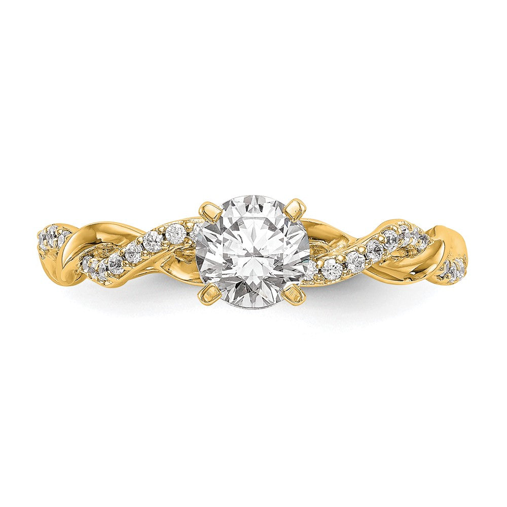 Buy 14K Yellow Gold Criss-Cross Diamond Semi-Mount Engagement Ring - Stylish Value!