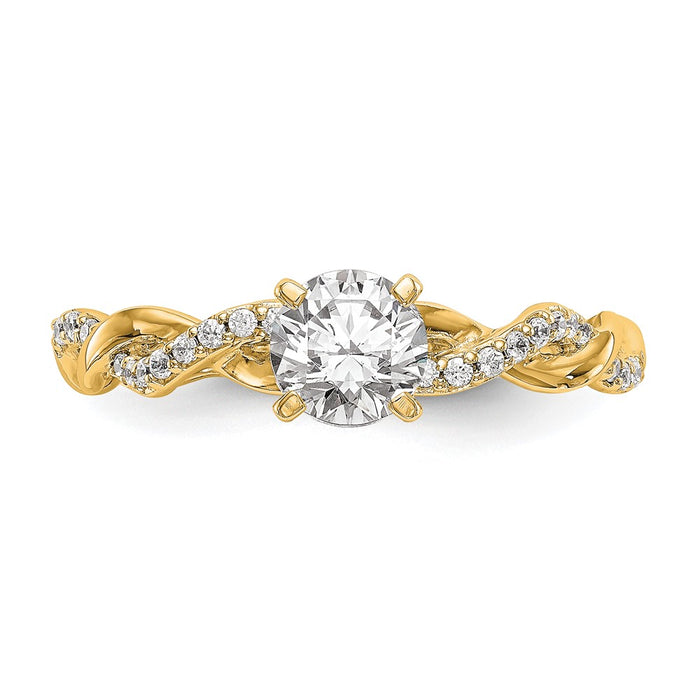 Buy 14K Yellow Gold Criss-Cross Diamond Semi-Mount Engagement Ring - Stylish Value!-4