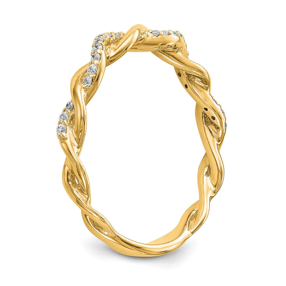 Buy 14K Yellow Gold Criss-Cross Diamond Semi-Mount Engagement Ring - Stylish Value!