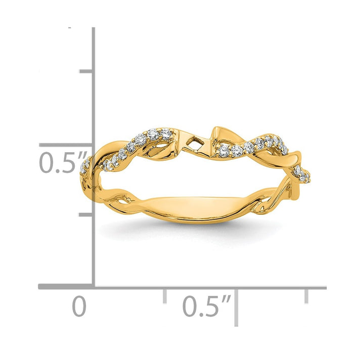 Buy 14K Yellow Gold Criss-Cross Diamond Semi-Mount Engagement Ring - Stylish Value!-8