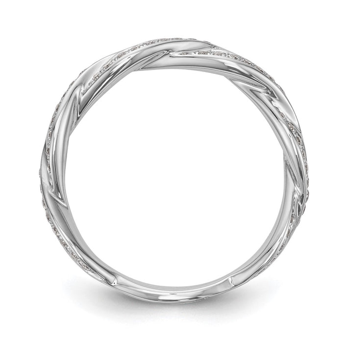 Buy Stylish 14K White Gold Criss-Cross Wedding Band | 1/3 Carat Diamonds-2