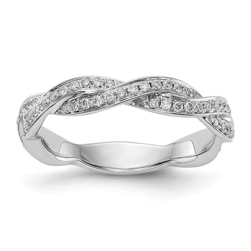 Buy Stylish 14K White Gold Criss-Cross Wedding Band | 1/3 Carat Diamonds