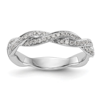 Buy Stylish 14K White Gold Criss-Cross Wedding Band | 1/3 Carat Diamonds