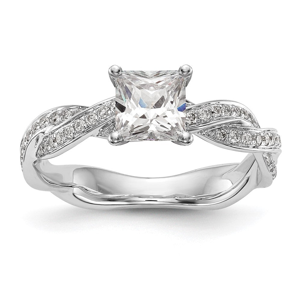 Buy Stylish 14K White Gold Criss-Cross Engagement Ring with 3/8 Carat Diamond