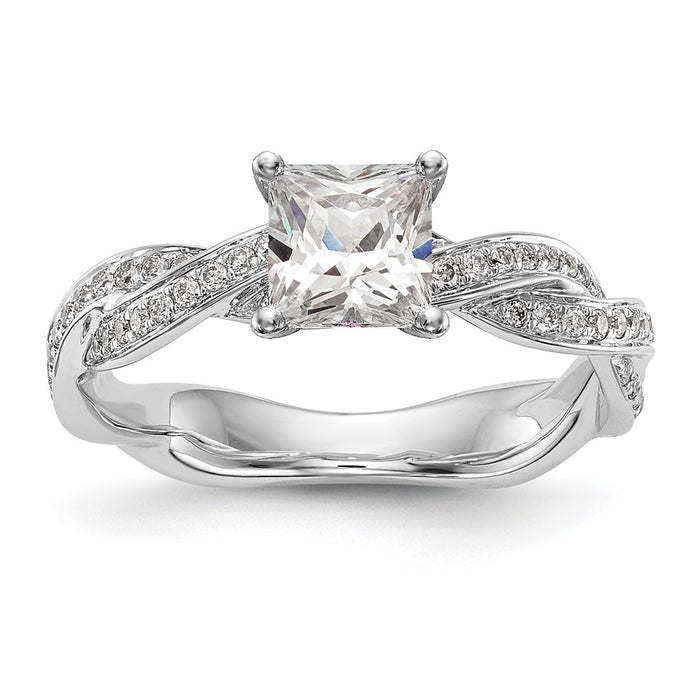 Buy Stylish 14K White Gold Criss-Cross Engagement Ring with 3/8 Carat Diamond-9