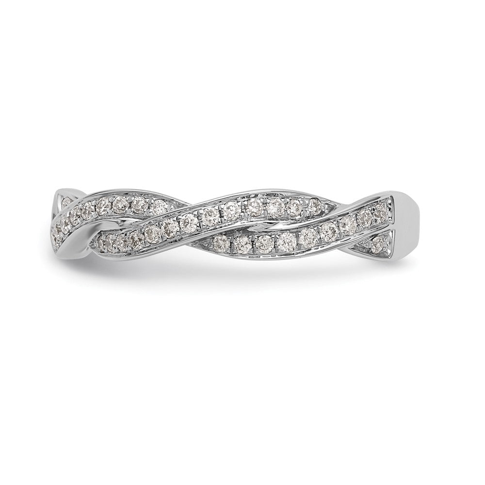 Buy Stylish 14K White Gold Criss-Cross Engagement Ring with 3/8 Carat Diamond