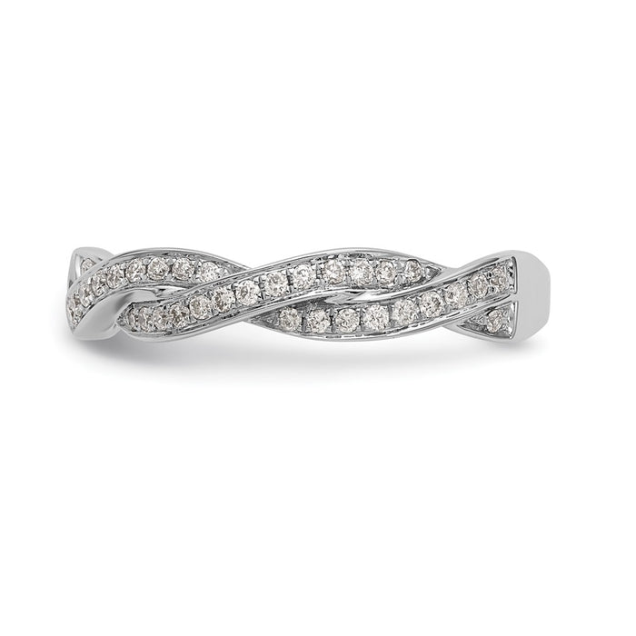 Buy Stylish 14K White Gold Criss-Cross Engagement Ring with 3/8 Carat Diamond-3