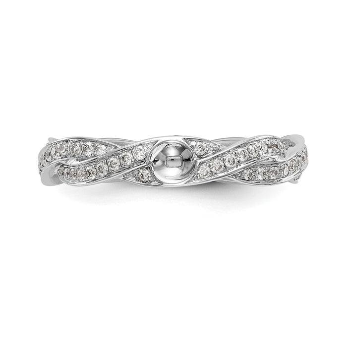 Buy Stylish 14K White Gold Criss-Cross Engagement Ring with 3/8 Carat Diamond-4