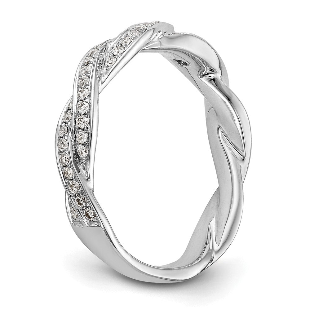 Buy Stylish 14K White Gold Criss-Cross Engagement Ring with 3/8 Carat Diamond