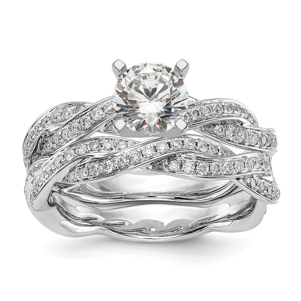 Buy Stylish 14K White Gold Criss-Cross Engagement Ring with 3/8 Carat Diamond