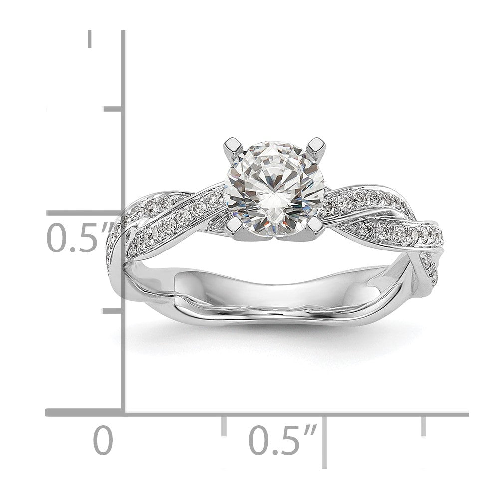 Buy Stylish 14K White Gold Criss-Cross Engagement Ring with 3/8 Carat Diamond