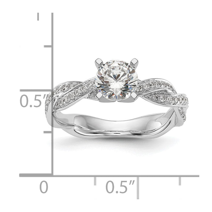 Buy Stylish 14K White Gold Criss-Cross Engagement Ring with 3/8 Carat Diamond-7