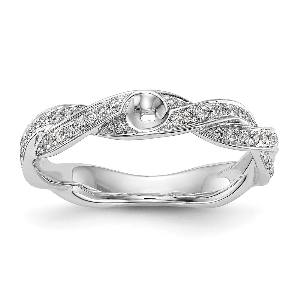 Buy Stylish 14K White Gold Criss-Cross Engagement Ring with 3/8 Carat Diamond