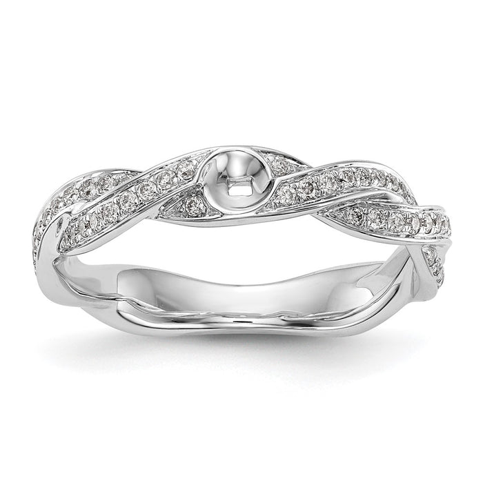 Buy Stylish 14K White Gold Criss-Cross Engagement Ring with 3/8 Carat Diamond-8