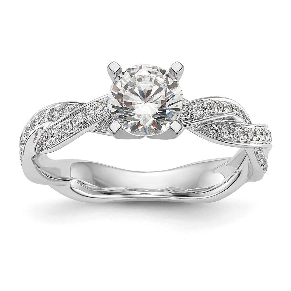 Buy Stylish 14K White Gold Criss-Cross Engagement Ring with 3/8 Carat Diamond