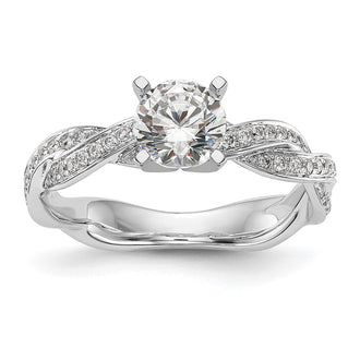 Buy Stylish 14K White Gold Criss-Cross Engagement Ring with 3/8 Carat Diamond