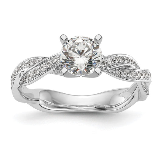 Buy Stylish 14K White Gold Criss-Cross Engagement Ring with 3/8 Carat Diamond