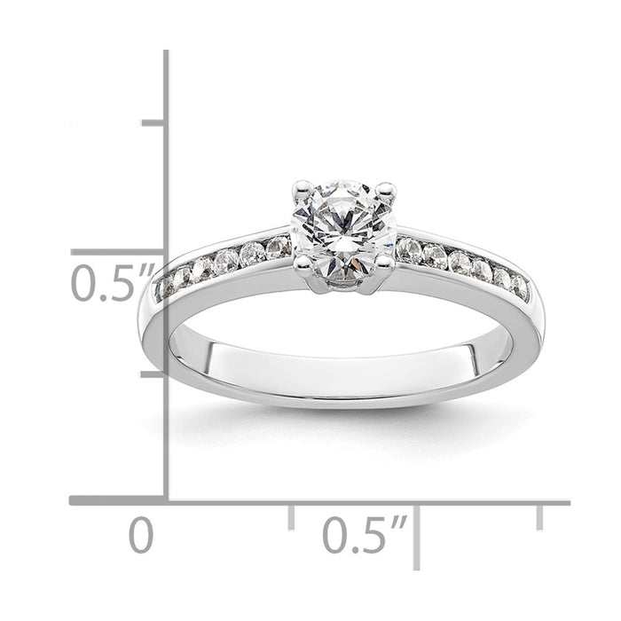 High-Quality 14K White Gold Semi-Mount Engagement Ring, 1/2 Carat, Stylish Design-7
