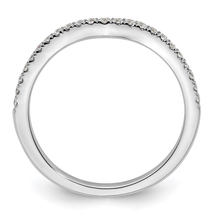 Buy 14K White Gold Contoured Wedding Band | 1/4 Carat Diamond, Stylish Value-2