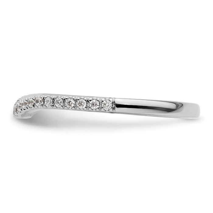 Buy 14K White Gold Contoured Wedding Band | 1/4 Carat Diamond, Stylish Value-3