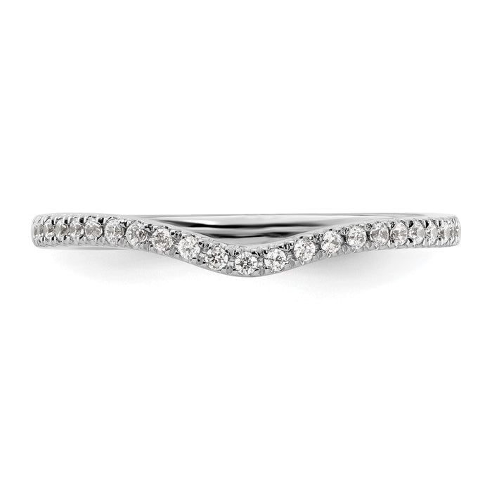 Buy 14K White Gold Contoured Wedding Band | 1/4 Carat Diamond, Stylish Value-4