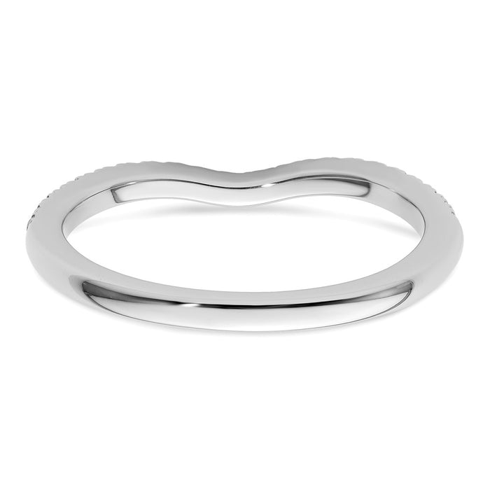 Buy 14K White Gold Contoured Wedding Band | 1/4 Carat Diamond, Stylish Value-5