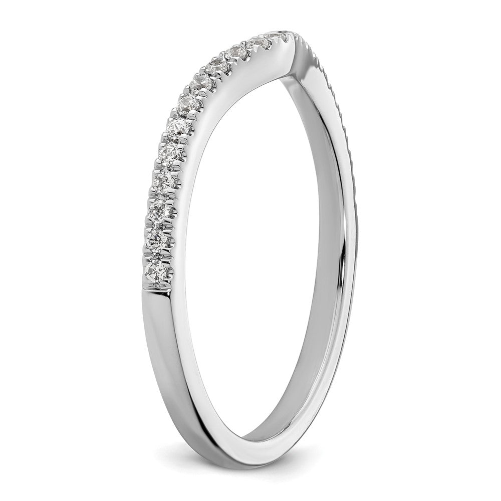 Buy 14K White Gold Contoured Wedding Band | 1/4 Carat Diamond, Stylish Value