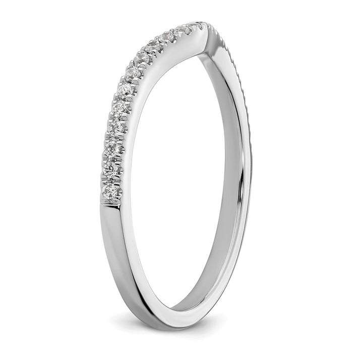 Buy 14K White Gold Contoured Wedding Band | 1/4 Carat Diamond, Stylish Value-6