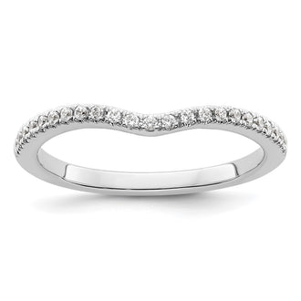 Buy 14K White Gold Contoured Wedding Band | 1/4 Carat Diamond, Stylish Value