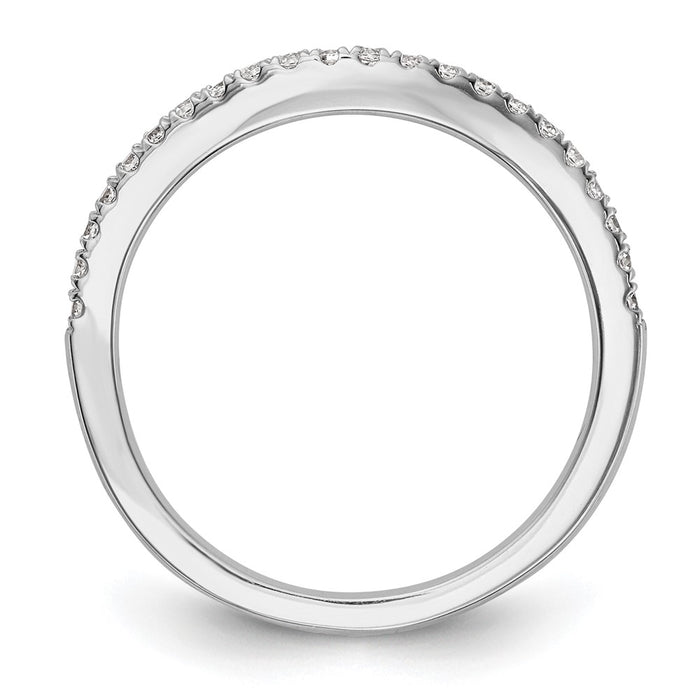 High-Quality 14K White Gold Contoured Wedding Band, 1/5 Carat Diamond Value-2