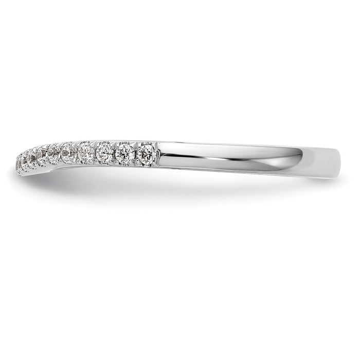 High-Quality 14K White Gold Contoured Wedding Band, 1/5 Carat Diamond Value-3