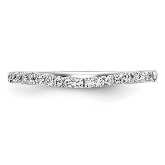 High-Quality 14K White Gold Contoured Wedding Band, 1/5 Carat Diamond Value-4