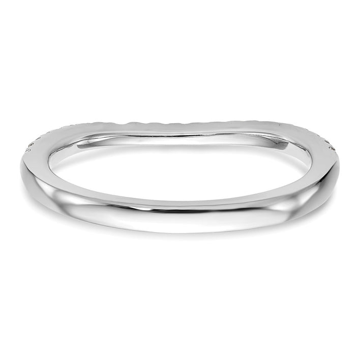 High-Quality 14K White Gold Contoured Wedding Band, 1/5 Carat Diamond Value-5