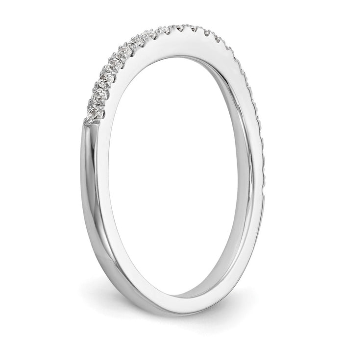 High-Quality 14K White Gold Contoured Wedding Band, 1/5 Carat Diamond Value-6