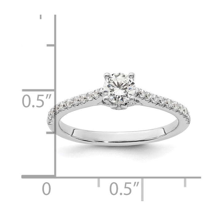Buy Exclusive 14K White Gold Semi-Mount Engagement Ring, 1/3 Carat & 1/5 Carat Diamonds - Stylish Value!-8