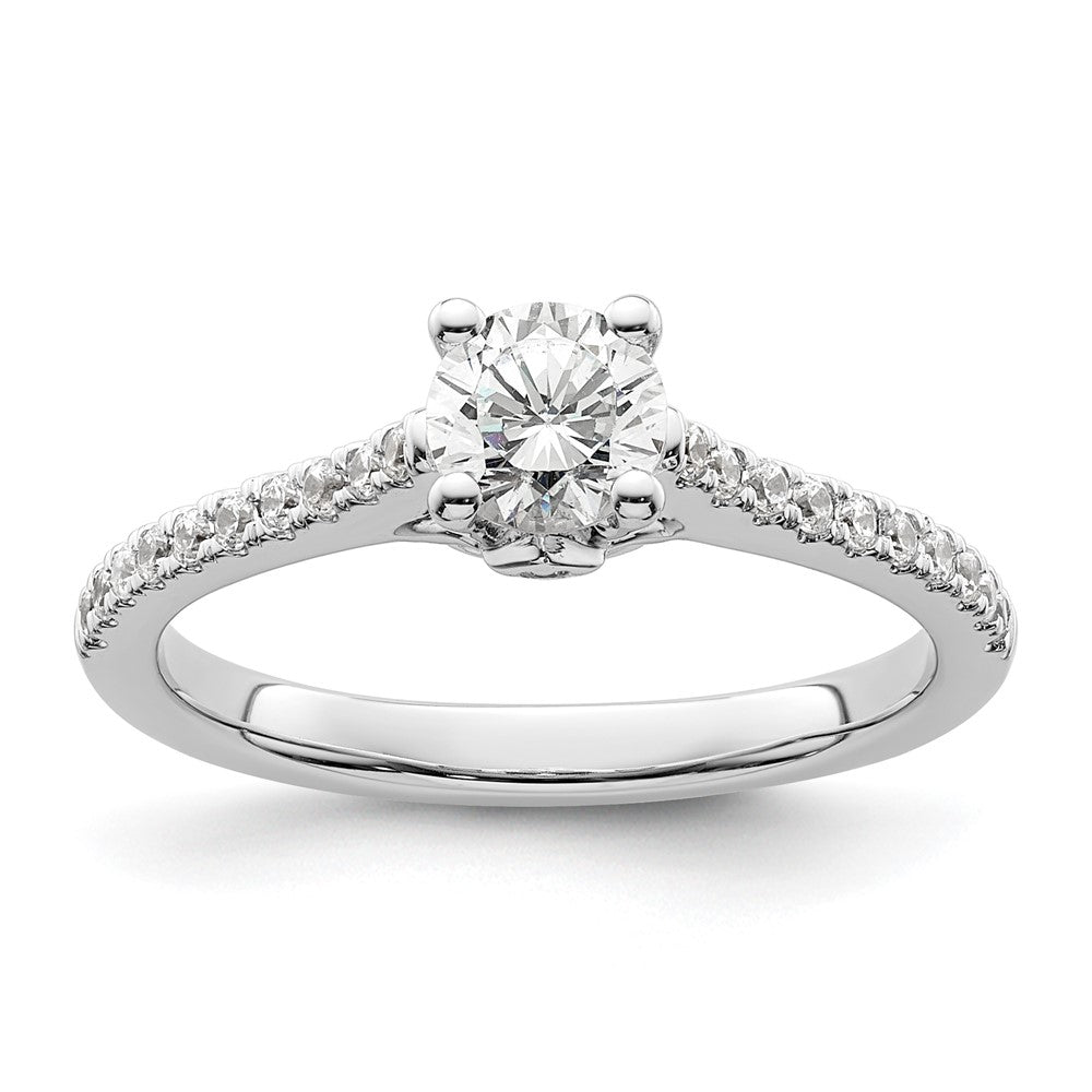 Buy Exclusive 14K White Gold Semi-Mount Engagement Ring | 1/2 Carat Center, 1/5 Carat Accents