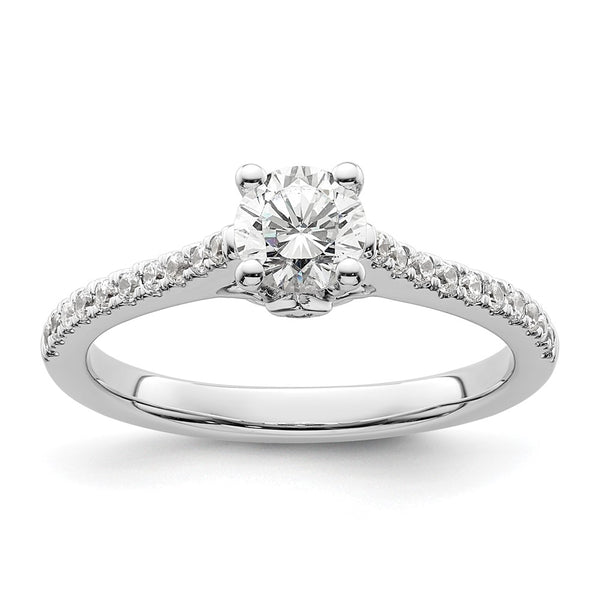 Buy Exclusive 14K White Gold Semi-Mount Engagement Ring | 1/2 Carat Center, 1/5 Carat Accents