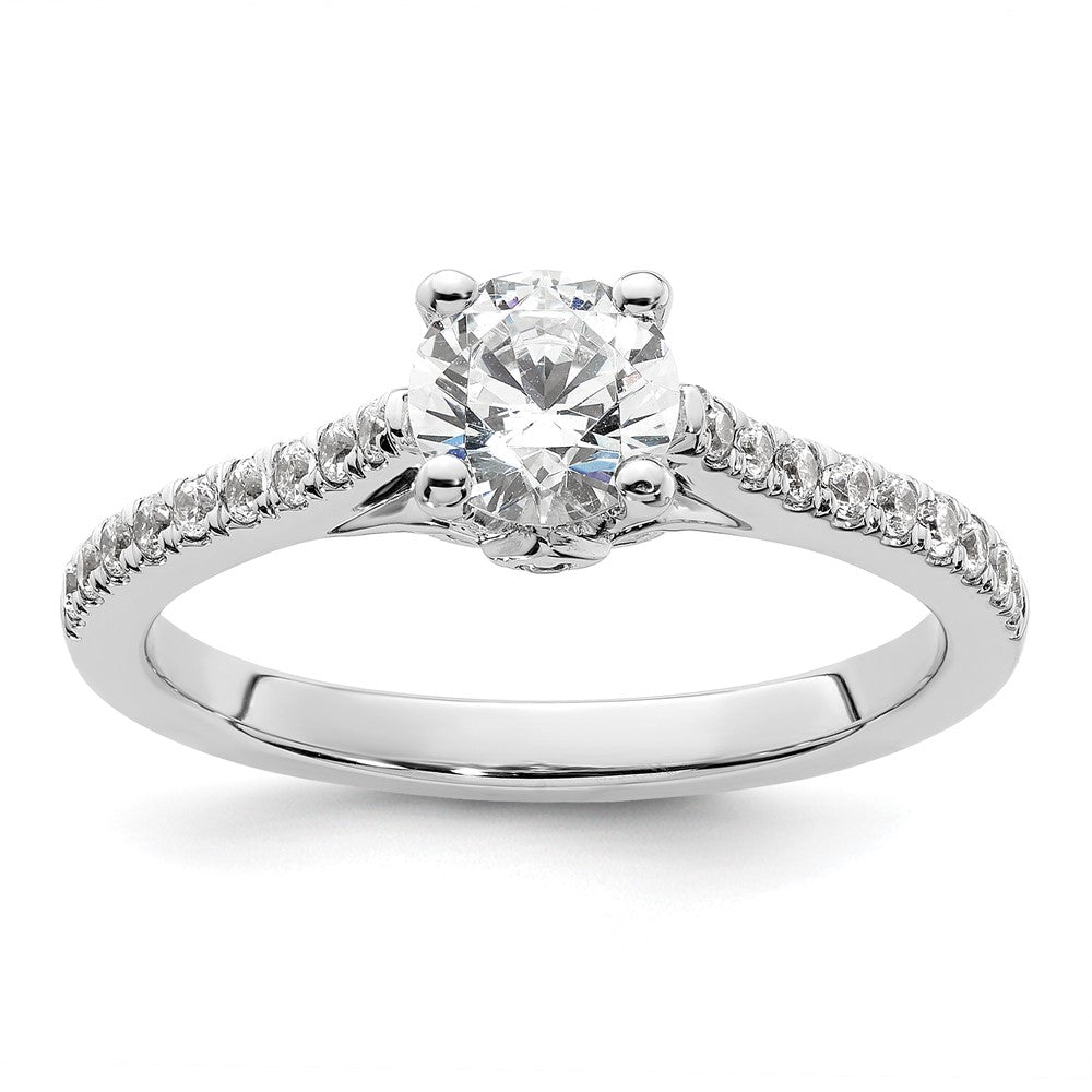 Exclusive 14K White Gold Semi-Mount Engagement Ring for 3/4 Carat Center
