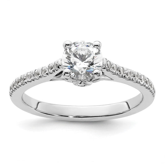 Exclusive 14K White Gold Semi-Mount Engagement Ring for 3/4 Carat Center