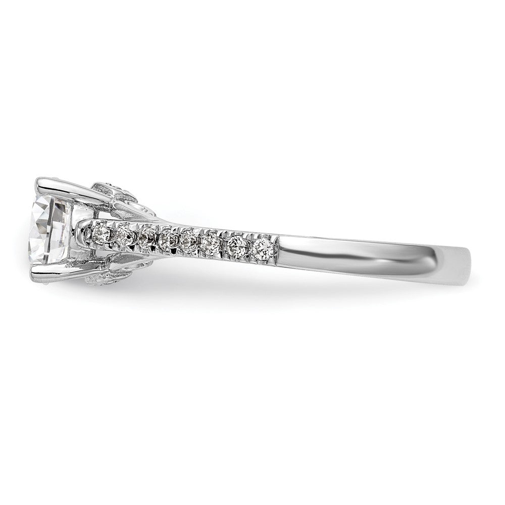 Exclusive 14K White Gold Semi-Mount Engagement Ring, 1 Carat Round, Stylish Design