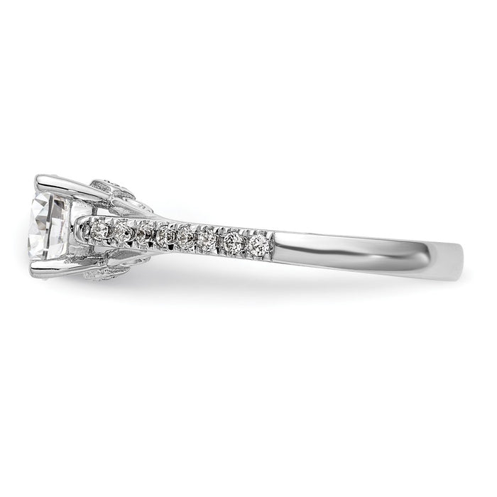 Exclusive 14K White Gold Semi-Mount Engagement Ring, 1 Carat Round, Stylish Design-3