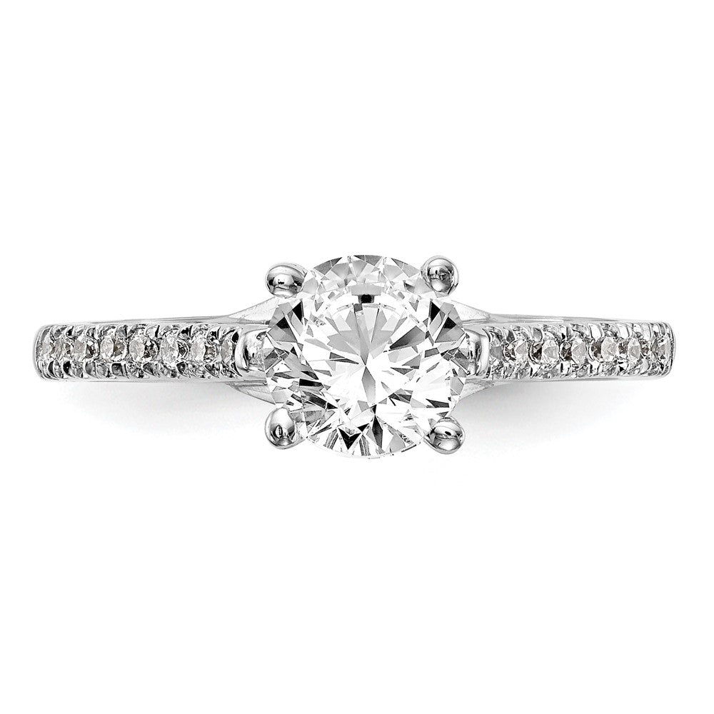Exclusive 14K White Gold Semi-Mount Engagement Ring, 1 Carat Round, Stylish Design