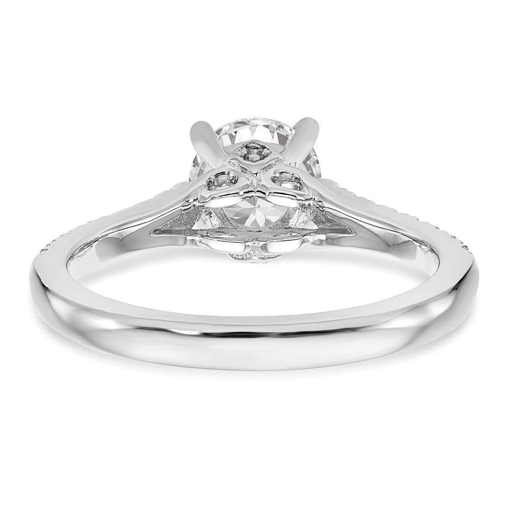 Exclusive 14K White Gold Semi-Mount Engagement Ring, 1 Carat Round, Stylish Design
